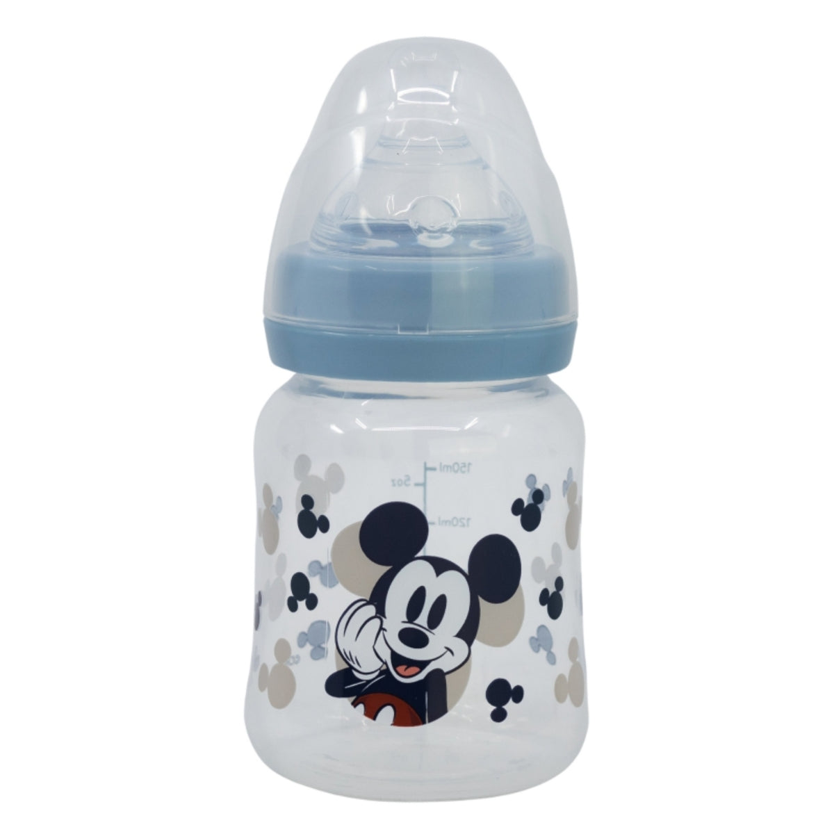 Disney Mickey Mouse Babyflasche 150 ml Weithalsflasche mit Silikon-Sauger & 3 Positionen