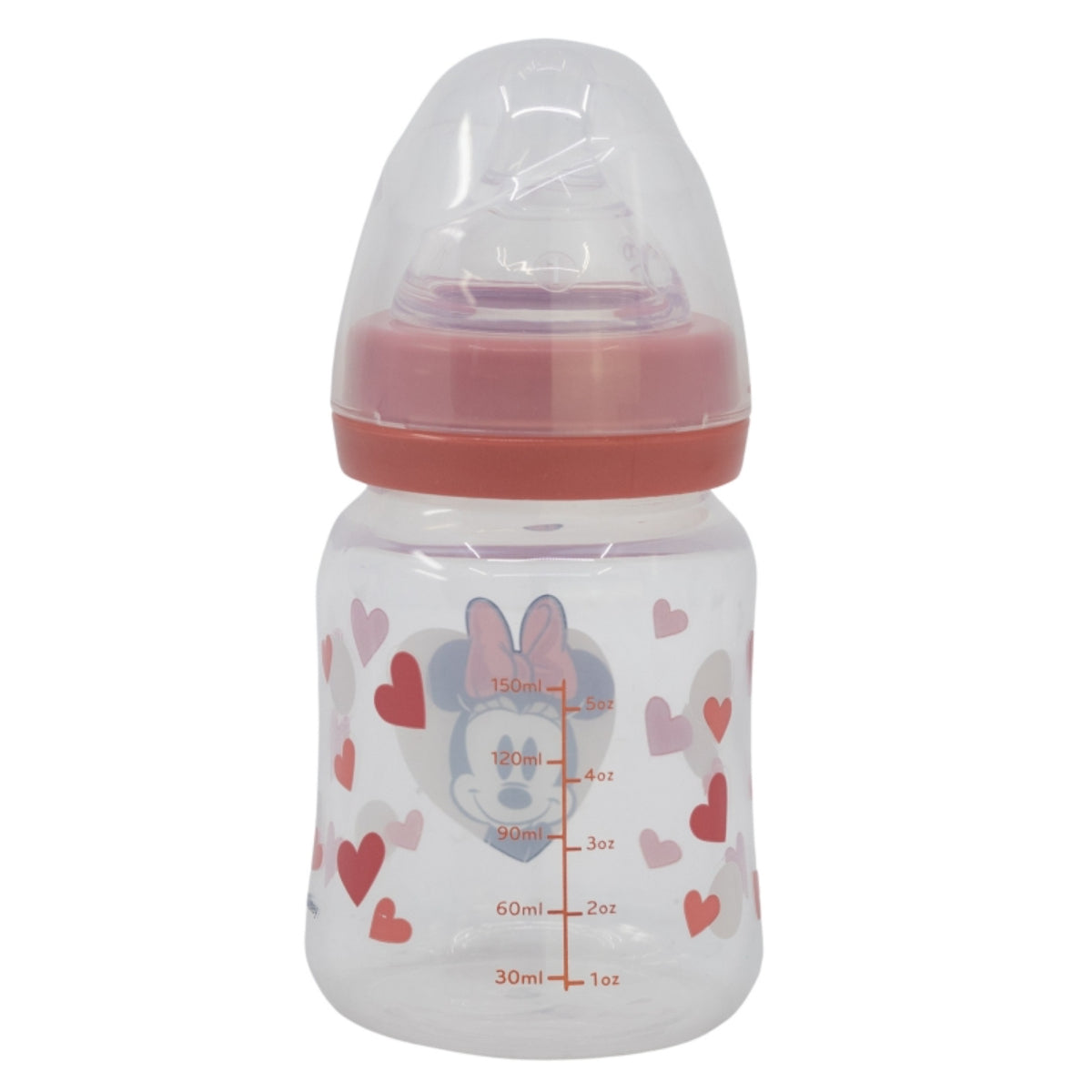 Minnie Mouse Babyflasche 150 ml – Weithalsflasche mit Silikon-Sauger & 3 Positionen