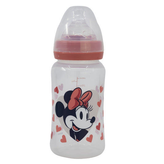 Disney Minnie Babyflasche 240 ml Weithalsflasche mit Silikon-Sauger & 3 Positionen