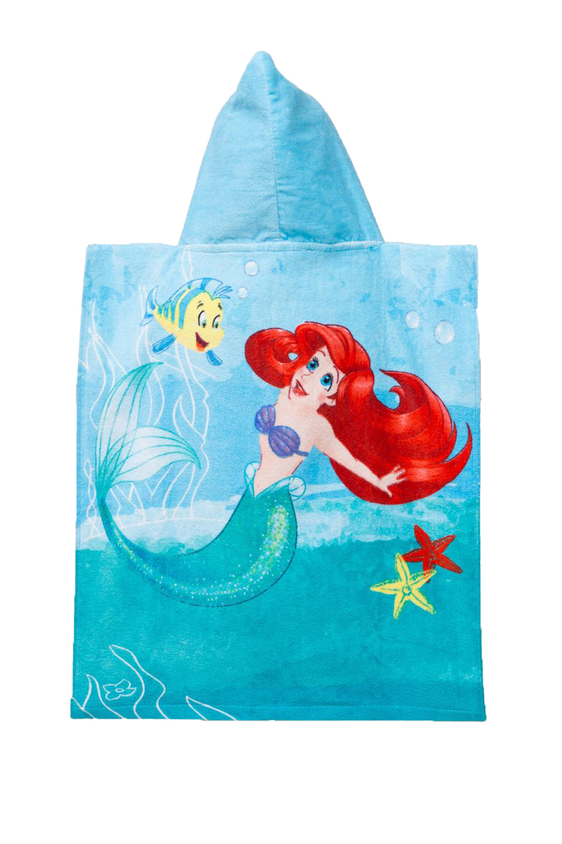 Disney Ariel Badeponcho für Kinder Hochwertiger Frottee aus 100 % Baumwolle