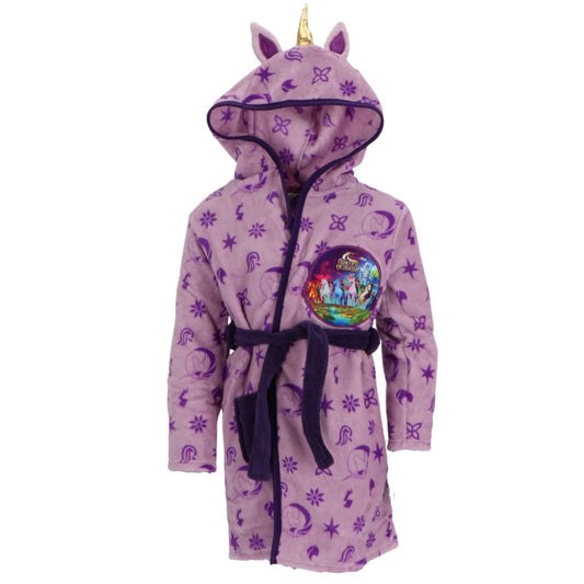 Unicorn Academy Bademantel mit Kapuze Gürtel & Tasche für Mädchen Rosa