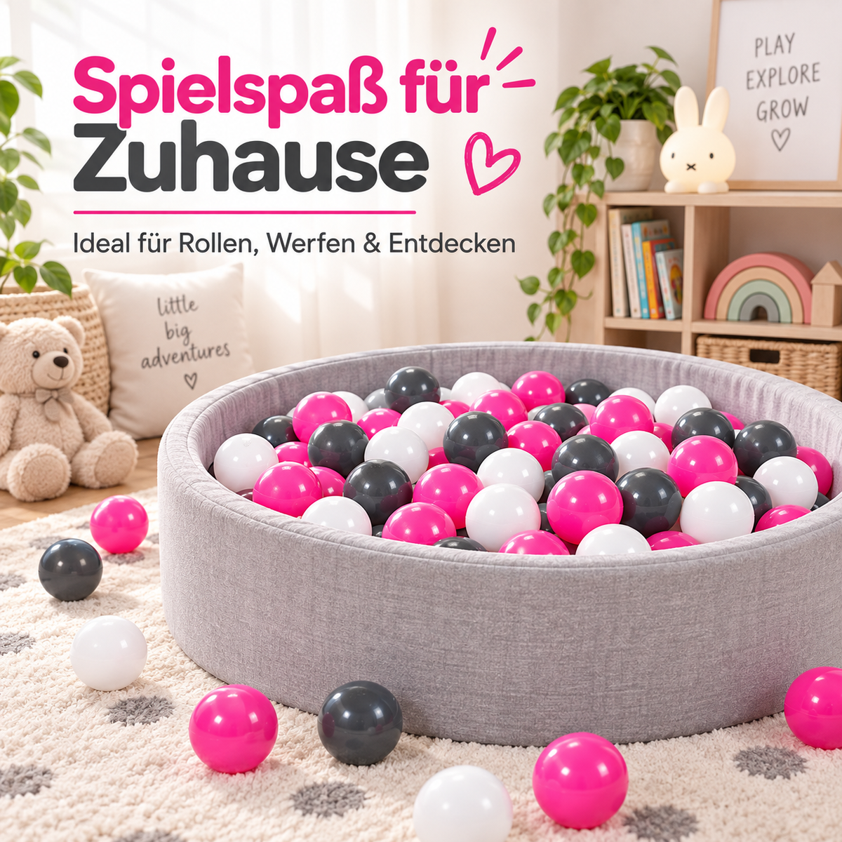Ballset 100 Stück Kinder Spielbälle Mehrfarbig Ball Spielzeug Indoor Outdoor 6 cm