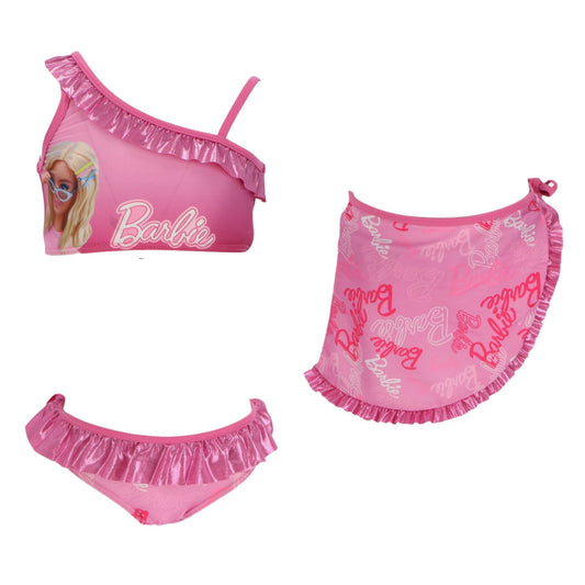 Barbie Kinder Bikini mit Sarong Badebekleidung & Strandoutfit Sommer