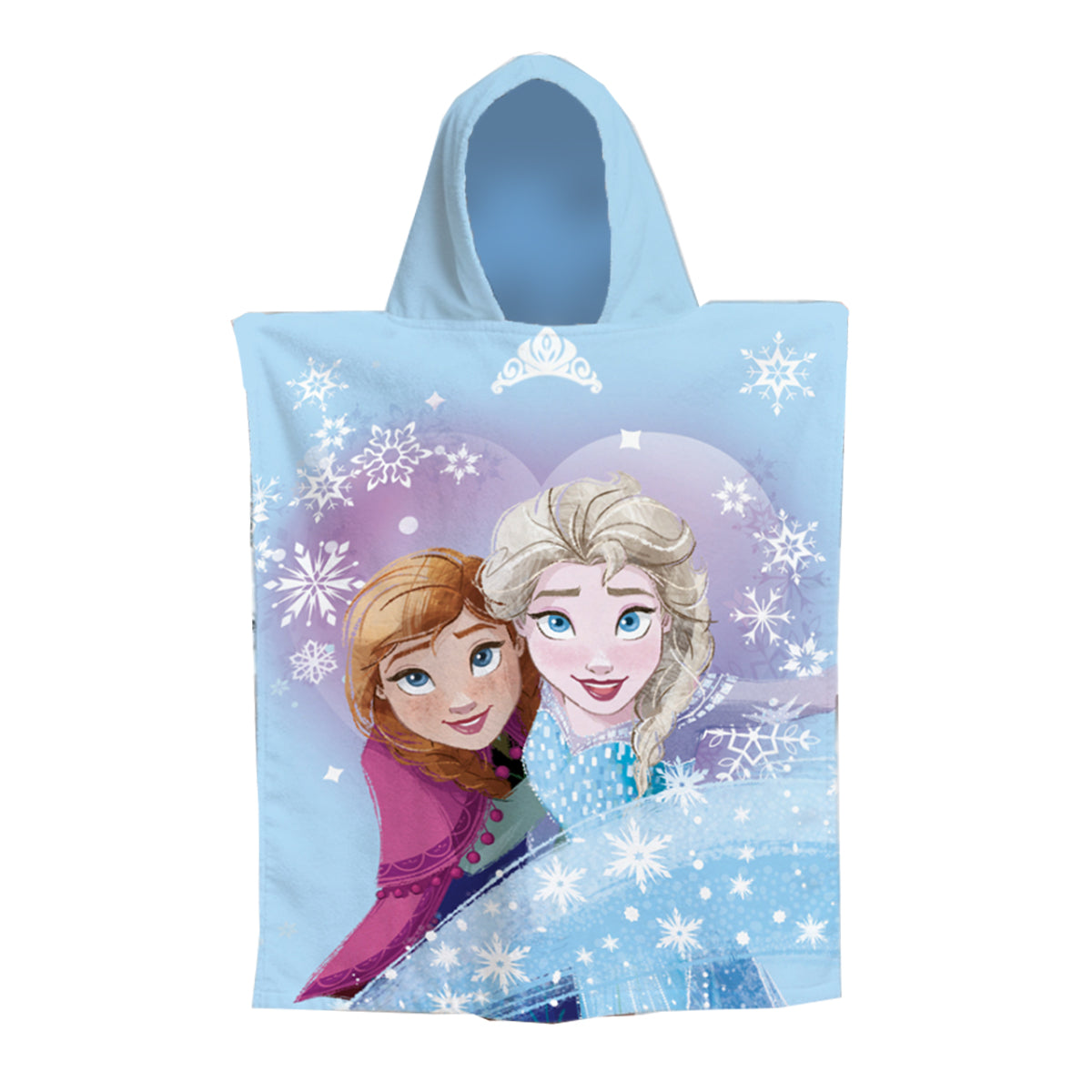 Disney Frozen Winter Fun Kinder Poncho mit Kapuze aus 100 % Baumwolle für Schwimmbad
