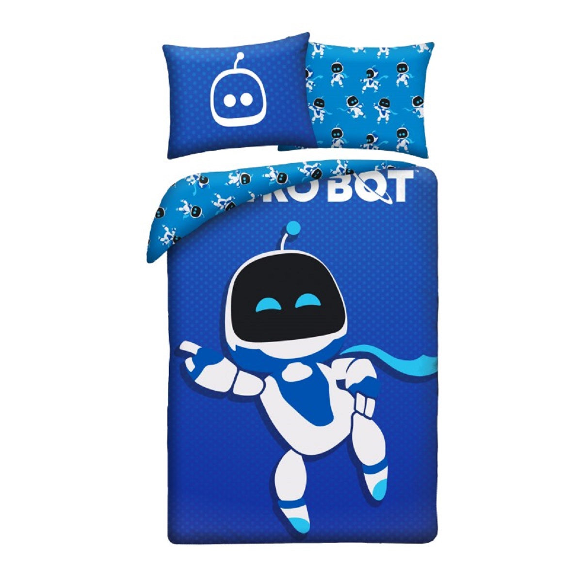 Astro Bot Bettwäsche Set aus Mikrofaser Bettdeckenbezug 140 × 200 cm mit 70 × 90 cm Kissenbezug