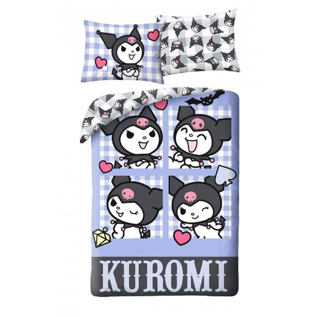 Hello Kitty Bettwäsche Set aus Mikrofaser Bettdeckenbezug 140 × 200 cm mit 70 × 90 cm Kissenbezug