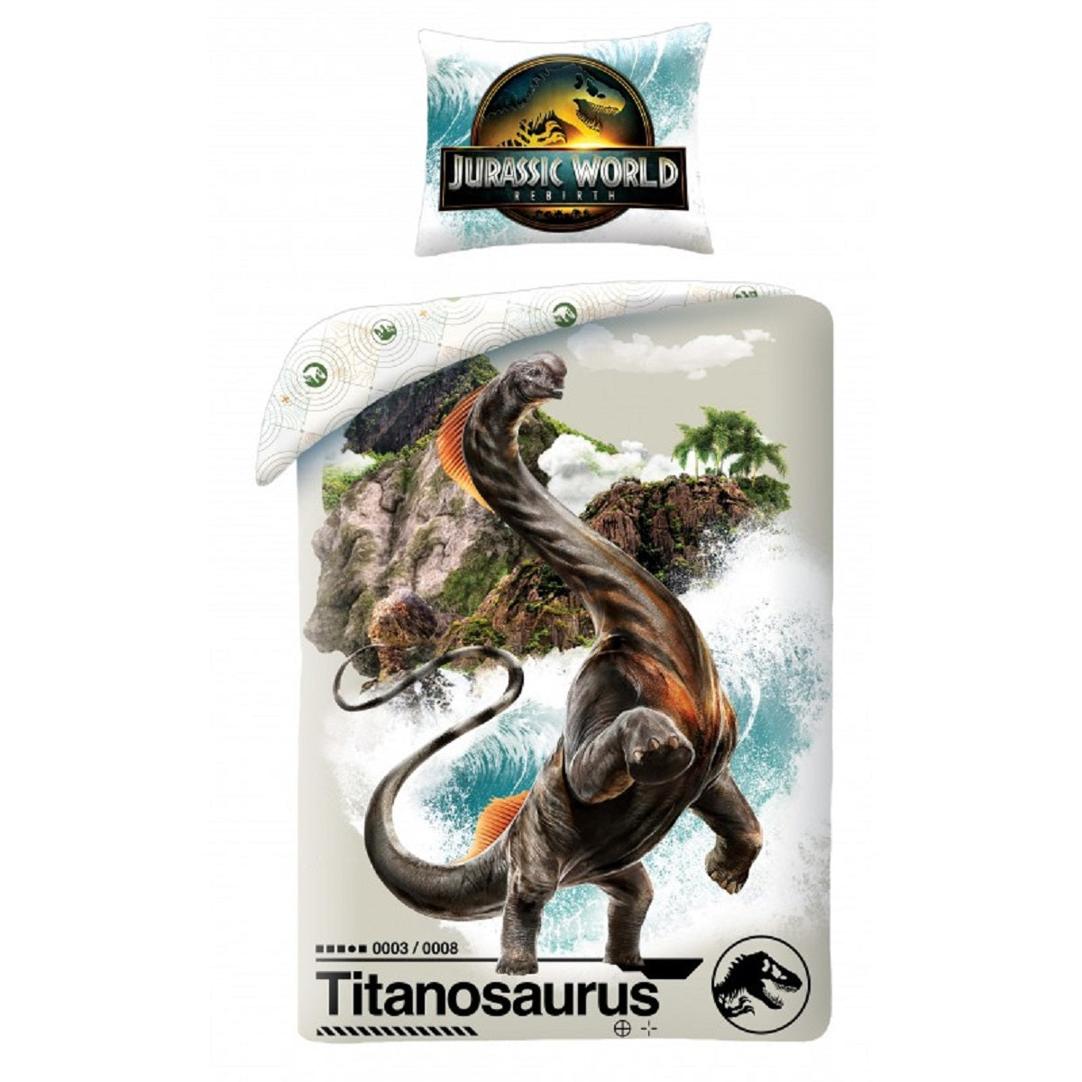 Jurassic World Bettwäsche Set aus Mikrofaser Bettdeckenbezug 140 × 200 cm mit 70 × 90 cm Kissenbezug