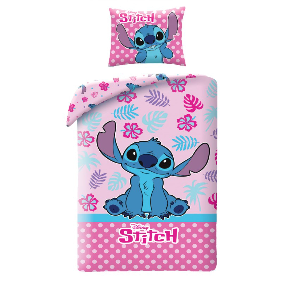 Disney Lilo & Stitch Bettwäsche 140 × 200 cm Baumwolle Bettbezug Kissenbezug 70 × 90 cm mit Reißverschluss