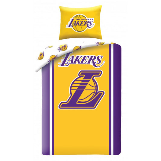 Lakers Bettwäsche Set 2 teilig Mikrofaser 140 × 200 cm Basketball Bettbezug mit Kissenbezug