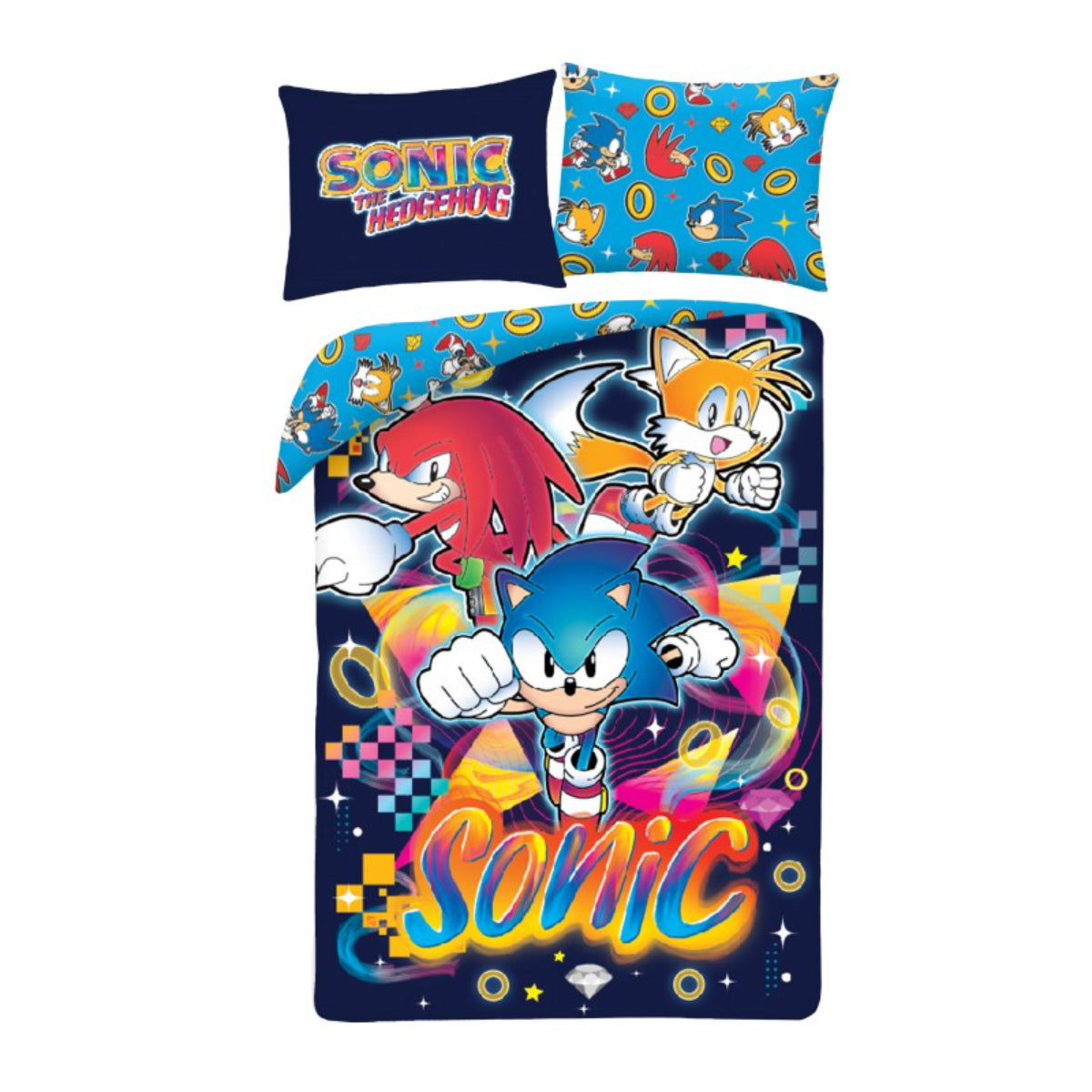 Sonic Bettwäsche 140 × 200 cm Mikrofaser Bettbezug Kissenbezug 70 × 90 cm