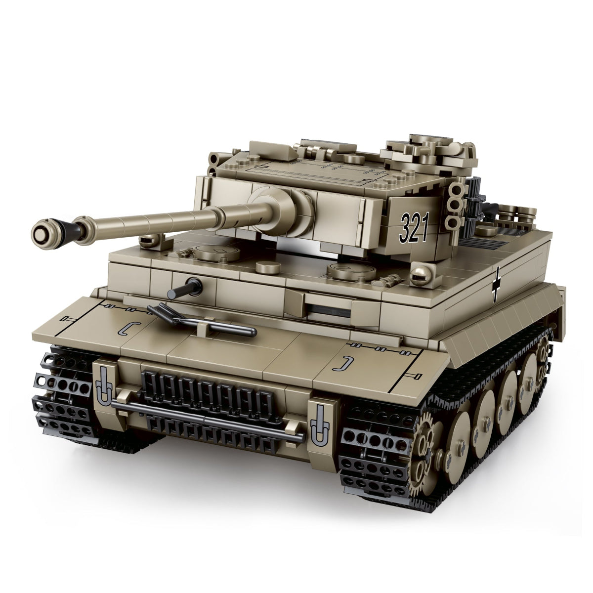 Reobrix World of Tanks Tiger I Kettenfahrzeug 1:28 Klemmbaustein Set 1138