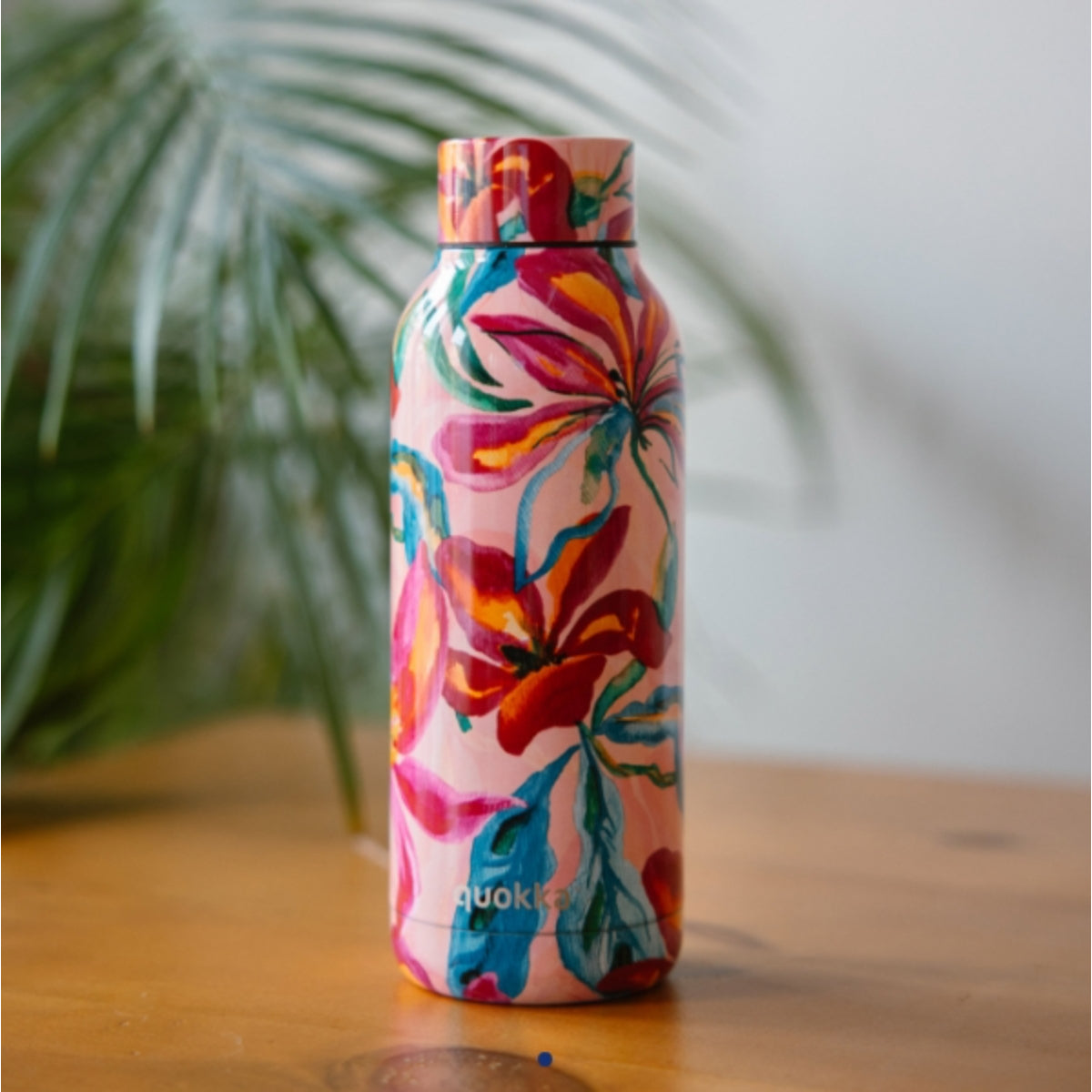 Quokka Solid Trinkflasche 510 ml TROPICAL BLOOM Edelstahl Doppelwandig Heiß Kalt isoliert