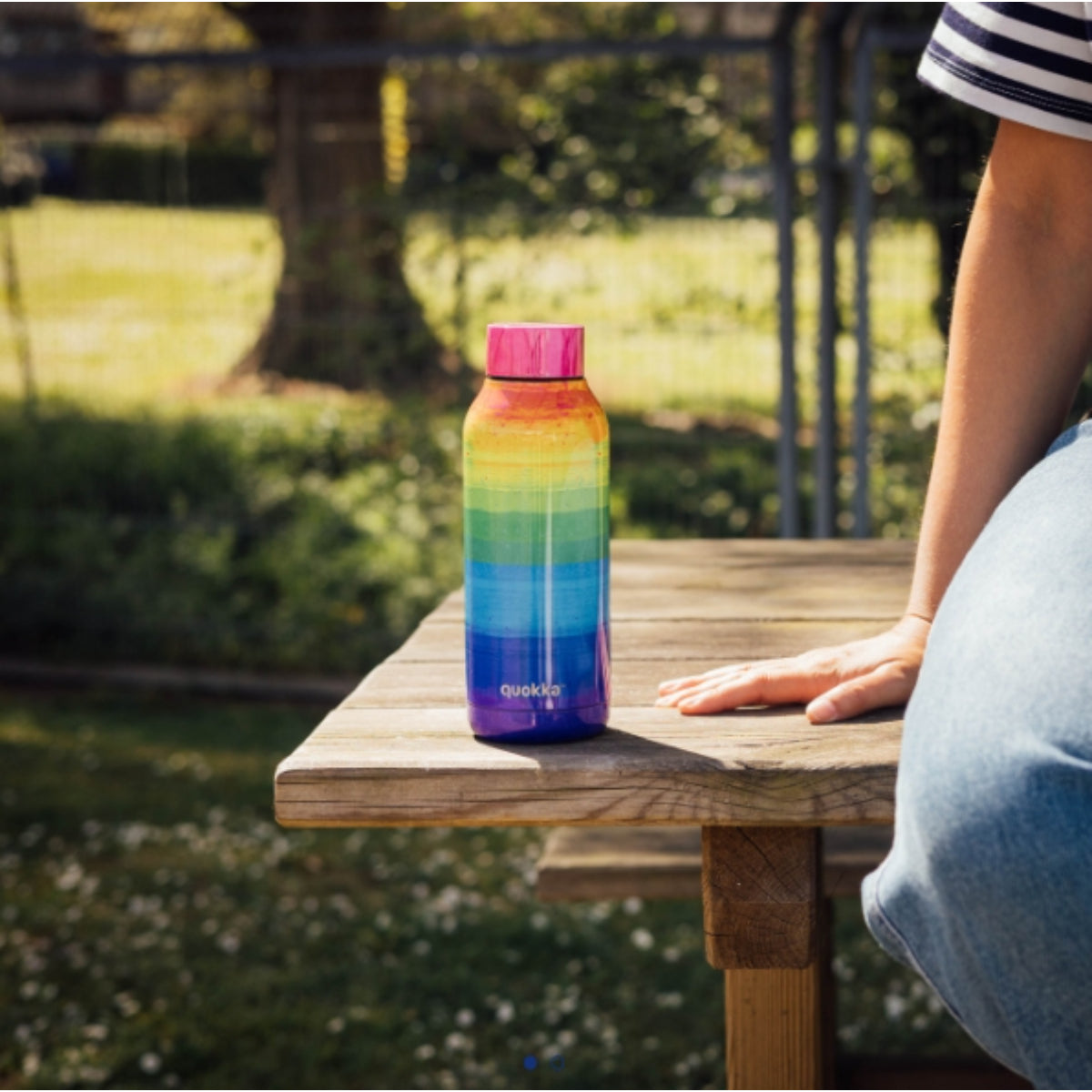 Quokka Solid Trinkflasche 510 ml RAINBOW Edelstahl Doppelwandig Heiß Kalt isoliert