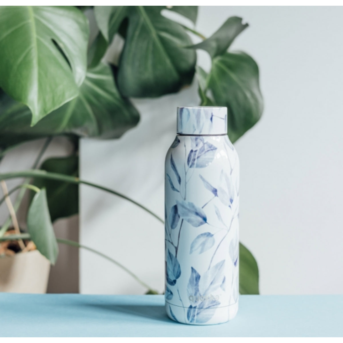Quokka Solid Trinkflasche 510 ml GRAY BOUQUET Edelstahl Doppelwandig Heiß Kalt isoliert