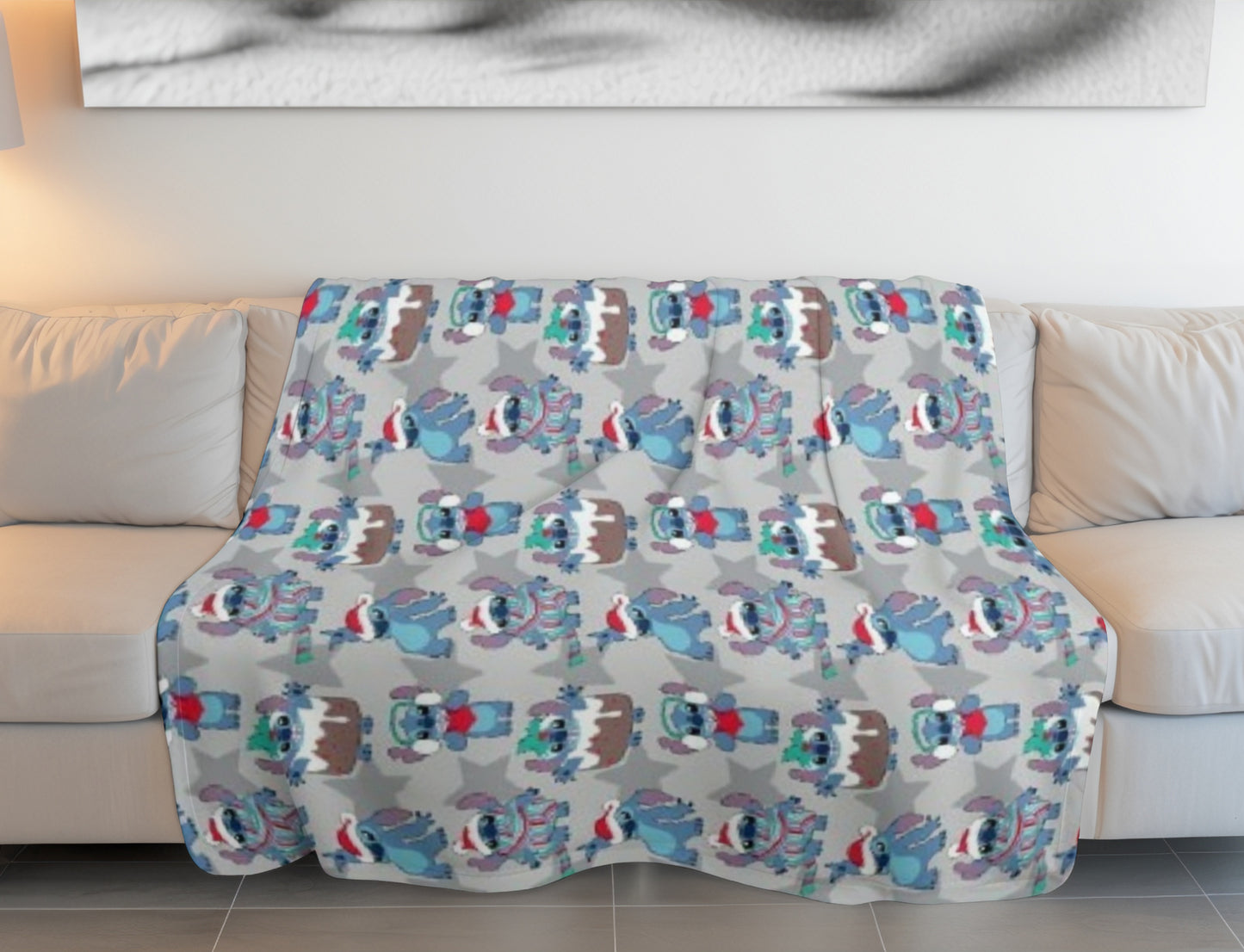 Lilo & Stitch Kuscheldecken-Set 100x140 cm Flauschige Decke & warme Mütze
