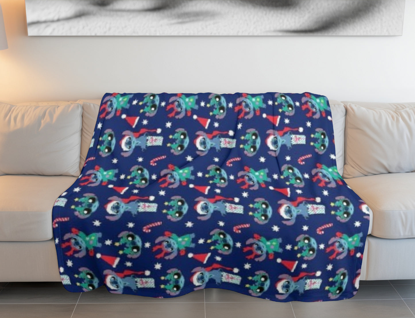Lilo & Stitch Kuscheldecken-Set 100x140 cm – Flauschige Decke & warme Mütze
