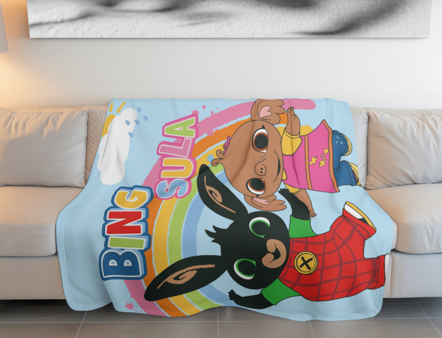 Bing Fleece-Decke 100x150 cm Kuscheldecke aus 100 % Polyester, Weich & Warm