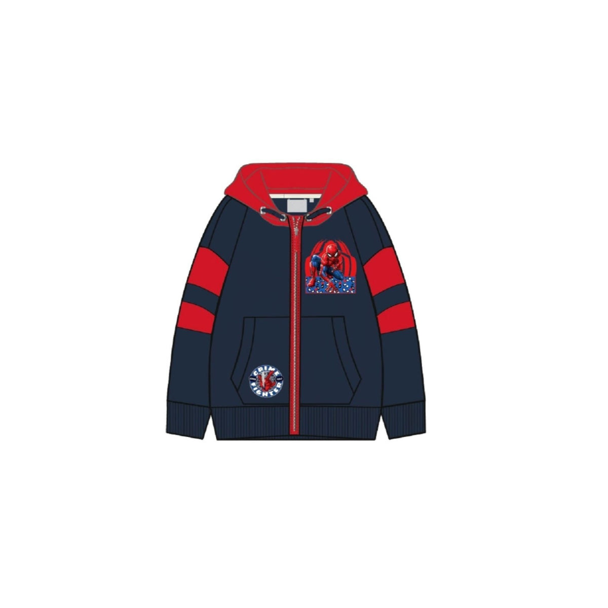 Spiderman Kapuzenjacke für Jungen – Hoodie mit Reißverschluss, 100 % Polyester