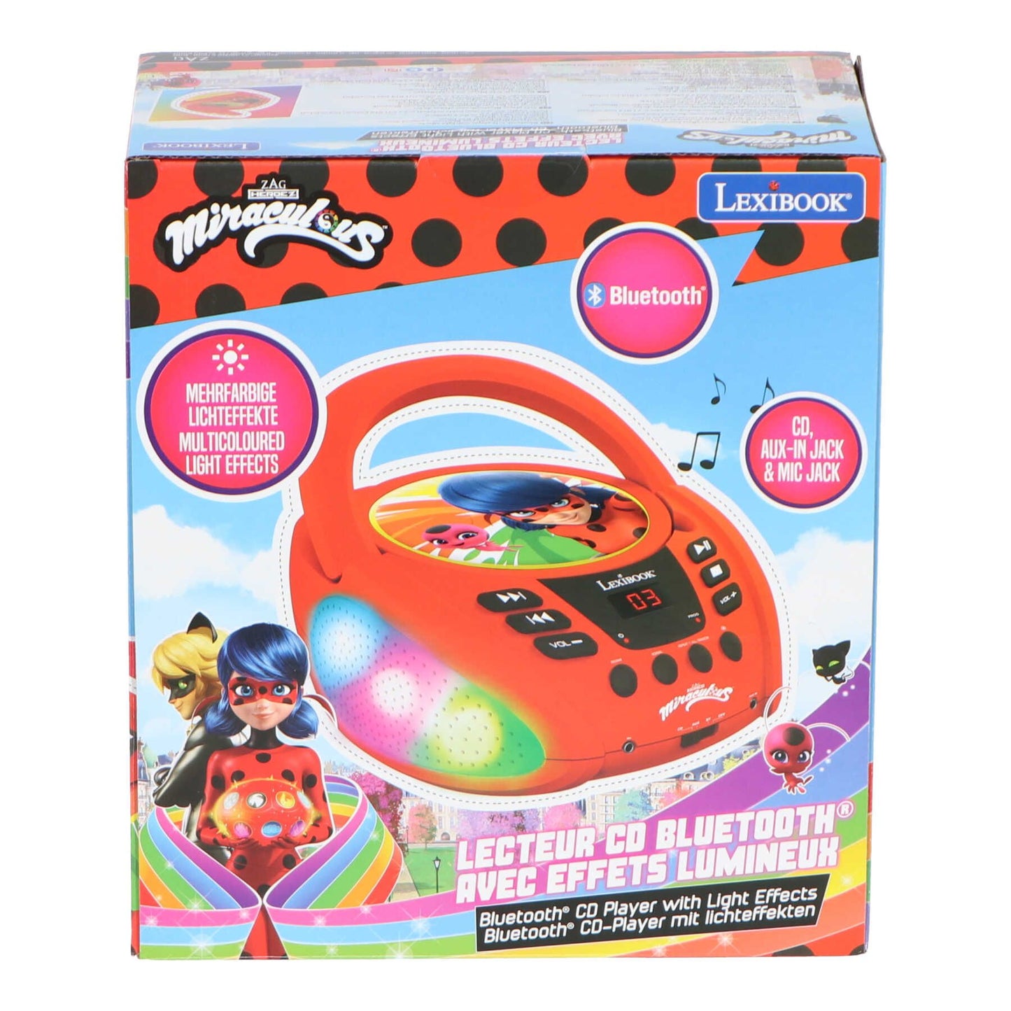 Miraculous Ladybug CD Player mit Bluetooth für Kinder mit Mikrofonen