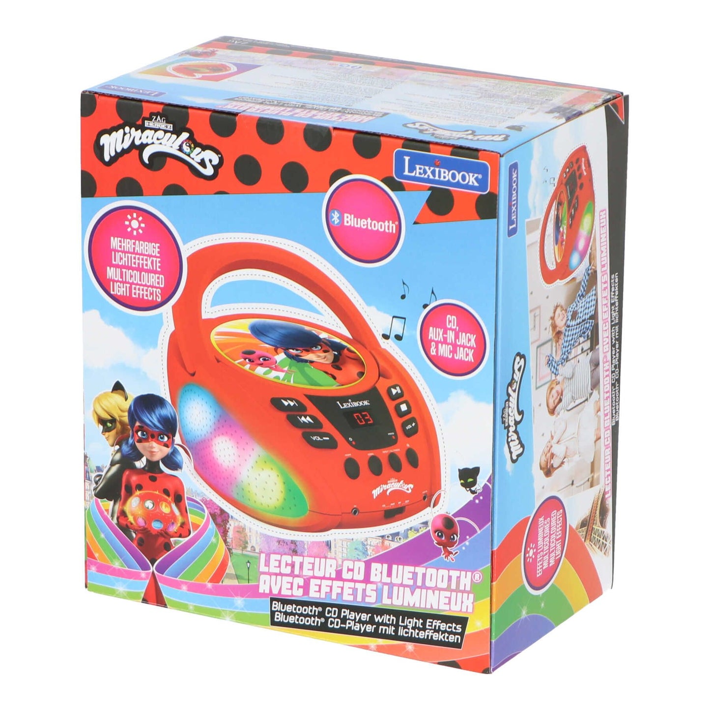 Miraculous Ladybug CD Player mit Bluetooth für Kinder mit Mikrofonen