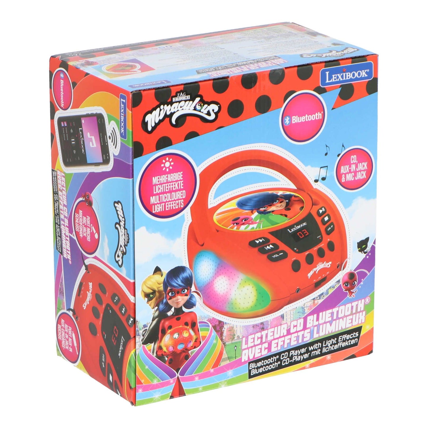 Miraculous Ladybug CD Player mit Bluetooth für Kinder mit Mikrofonen