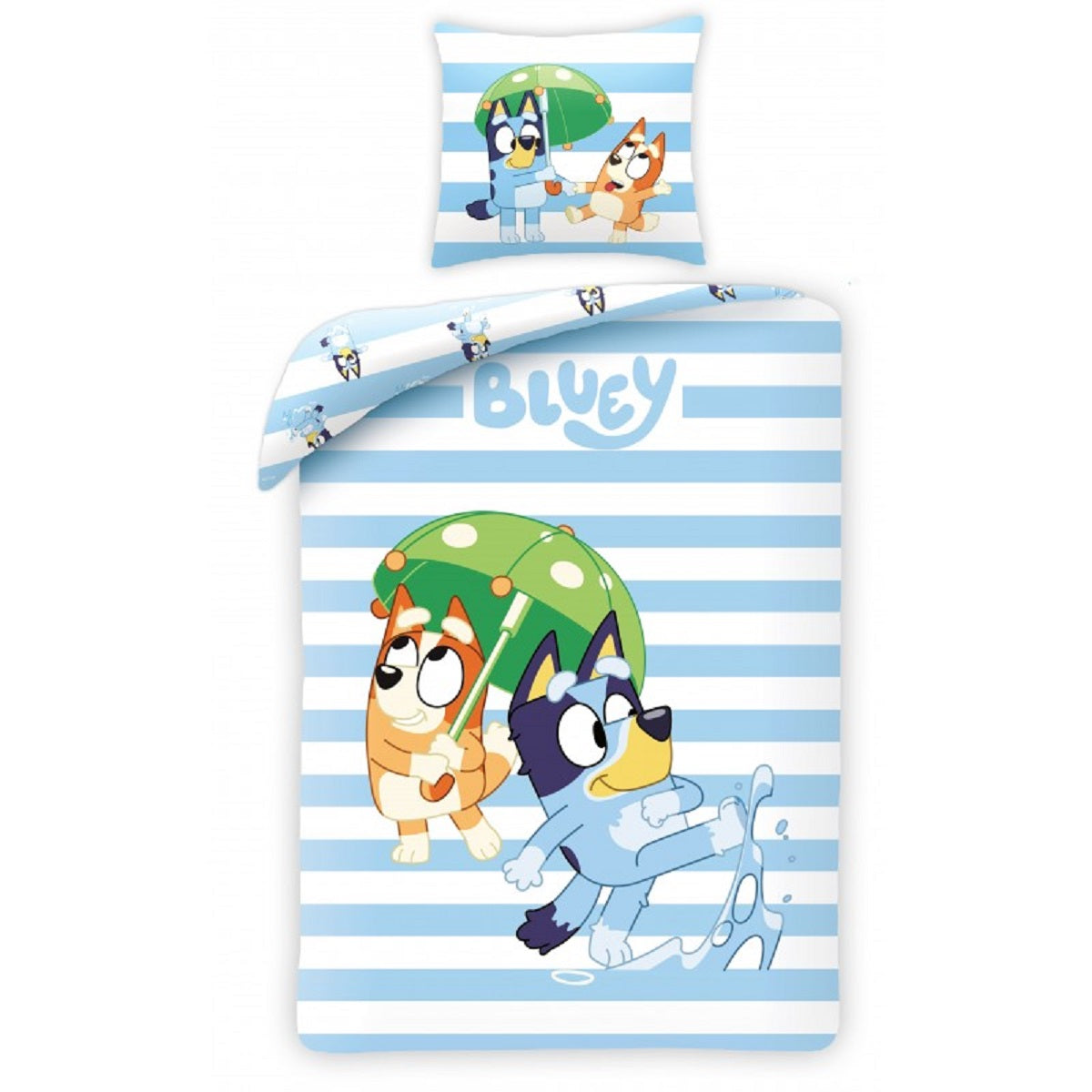 Bluey Bettwäsche Set aus Baumwolle Bettdeckenbezug 140 × 200 cm mit 70 × 90 cm Kissenbezug