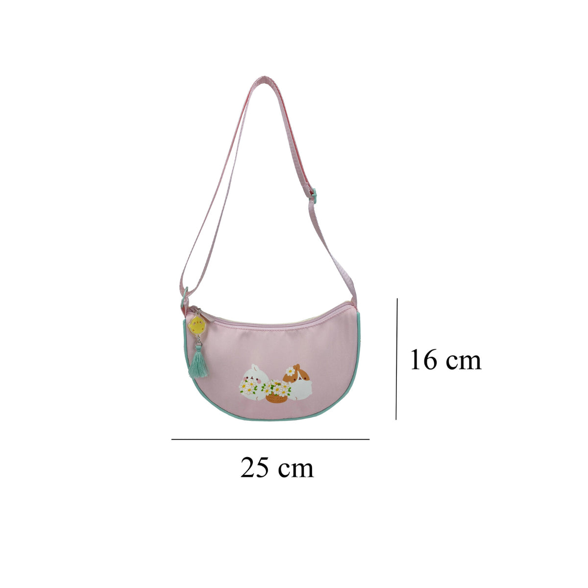 Molang Blossom Half Moon Tasche Multipositionstasche Schultertasche 25 cm