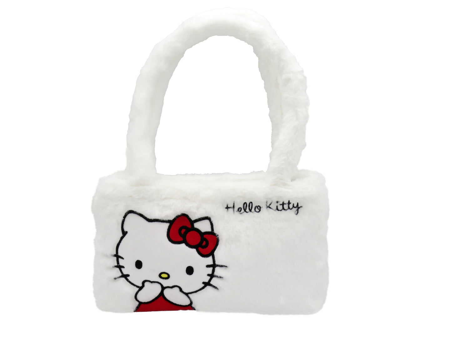 Hello Kitty Plüsch Handtasche Schultertasche mit Reißverschluss 26 x 6 x 16 cm