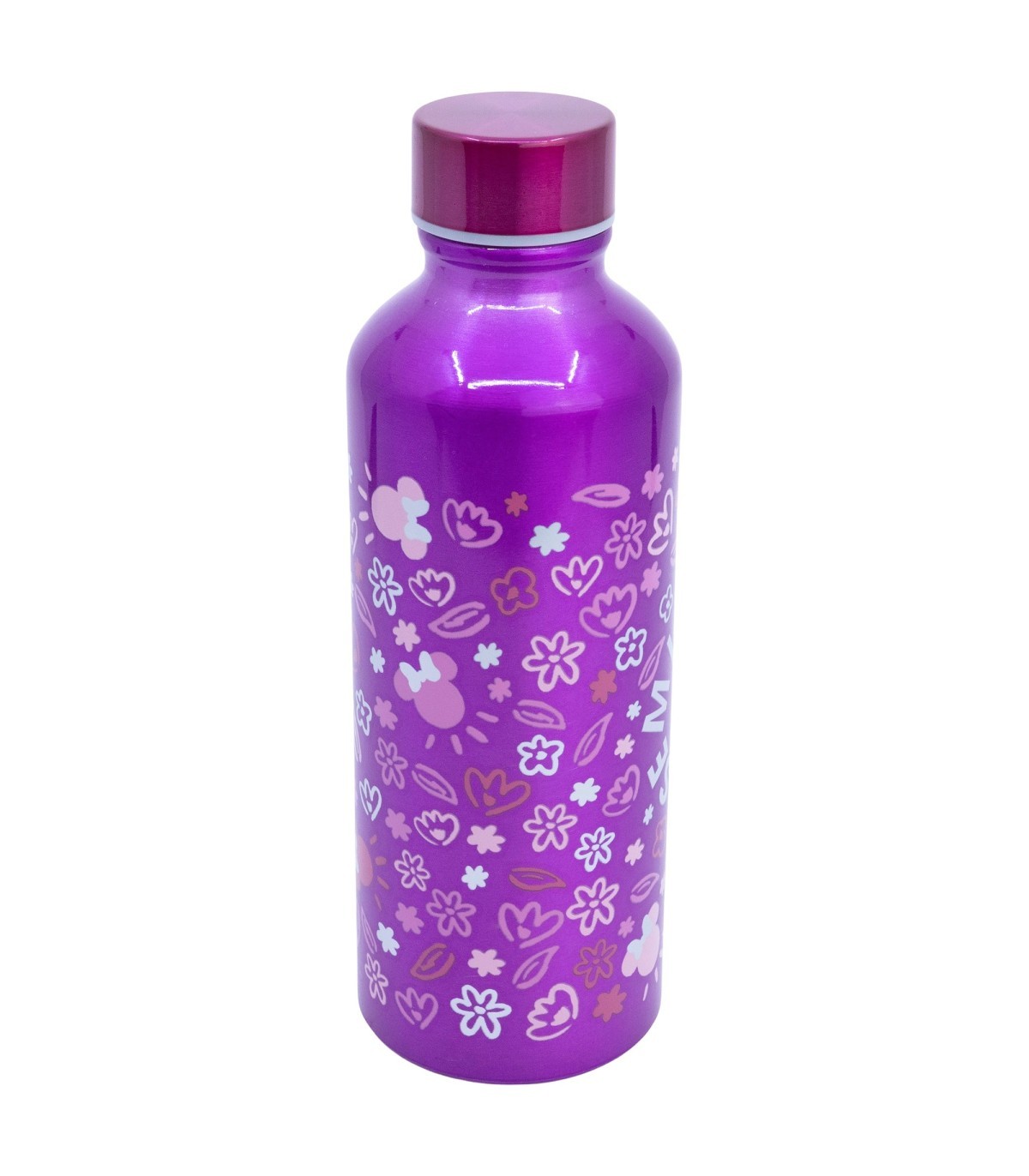 Disney Minnie Mouse Trinkflasche 740 ml aus Aluminium mit Trinköffnung für Alltag und Reisen