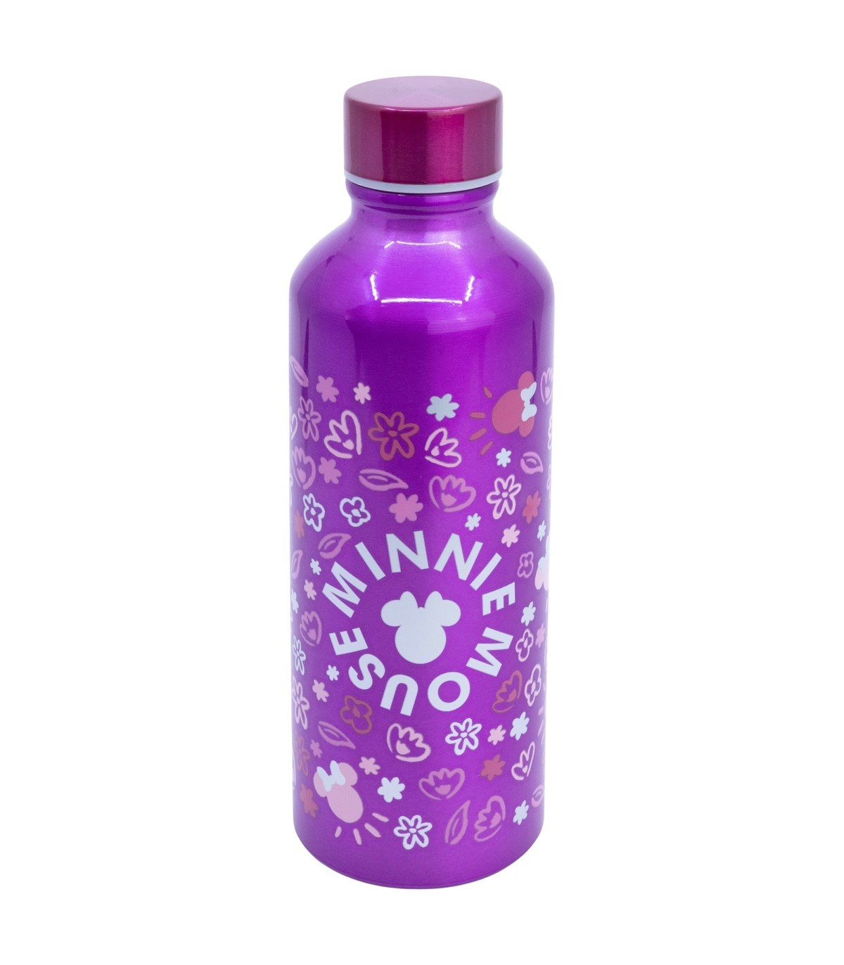 Disney Minnie Mouse Trinkflasche 740 ml aus Aluminium mit Trinköffnung für Alltag und Reisen