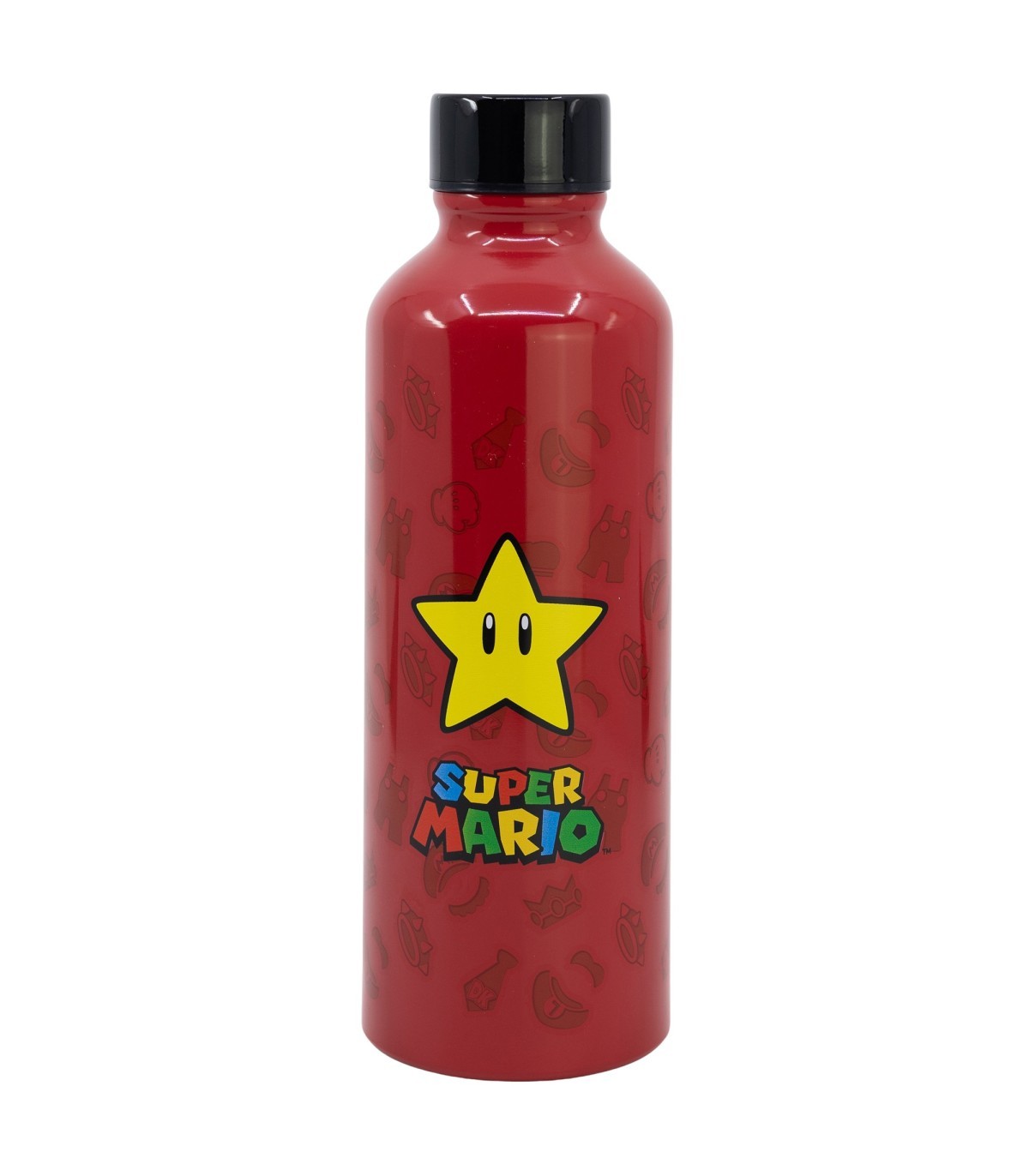 Super Mario Trinkflasche 740 ml aus Aluminium mit Trinköffnung für Alltag und Reisen