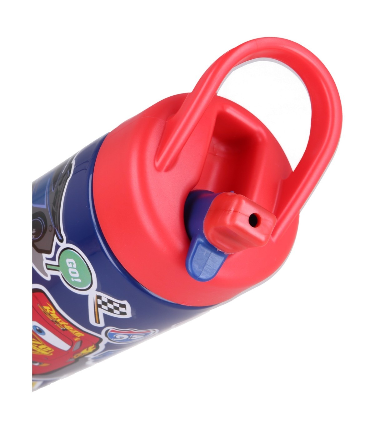 Disney Cars Kinder Wasserflasche 410 ml mit Griff und Trinkhalm für unterwegs