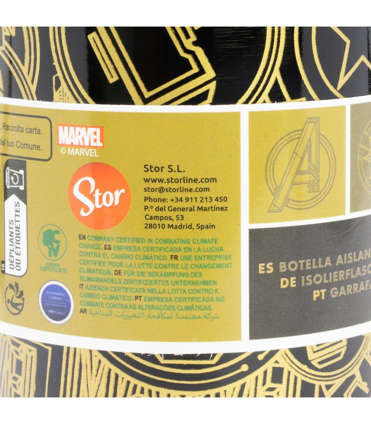 Avengers Thermoflasche 515 ml aus Edelstahl doppelwandig für warme und kalte Getränke