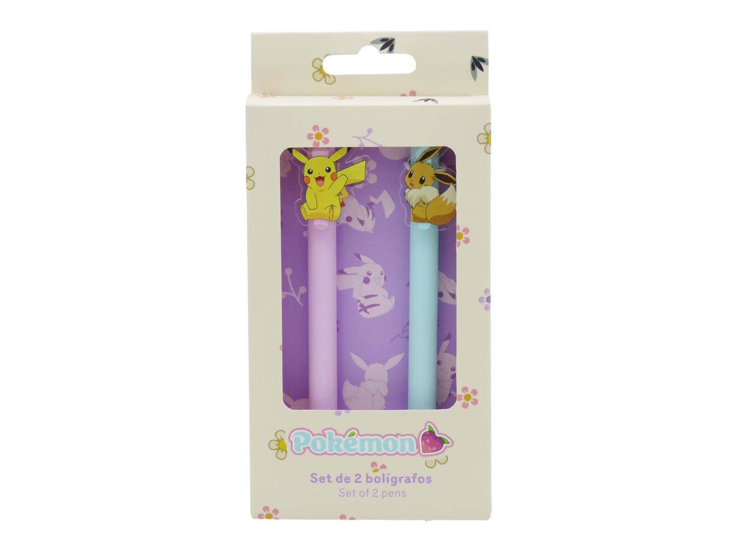 Pokémon 2er Stifte Set mit dekorativem Clip Schreibset