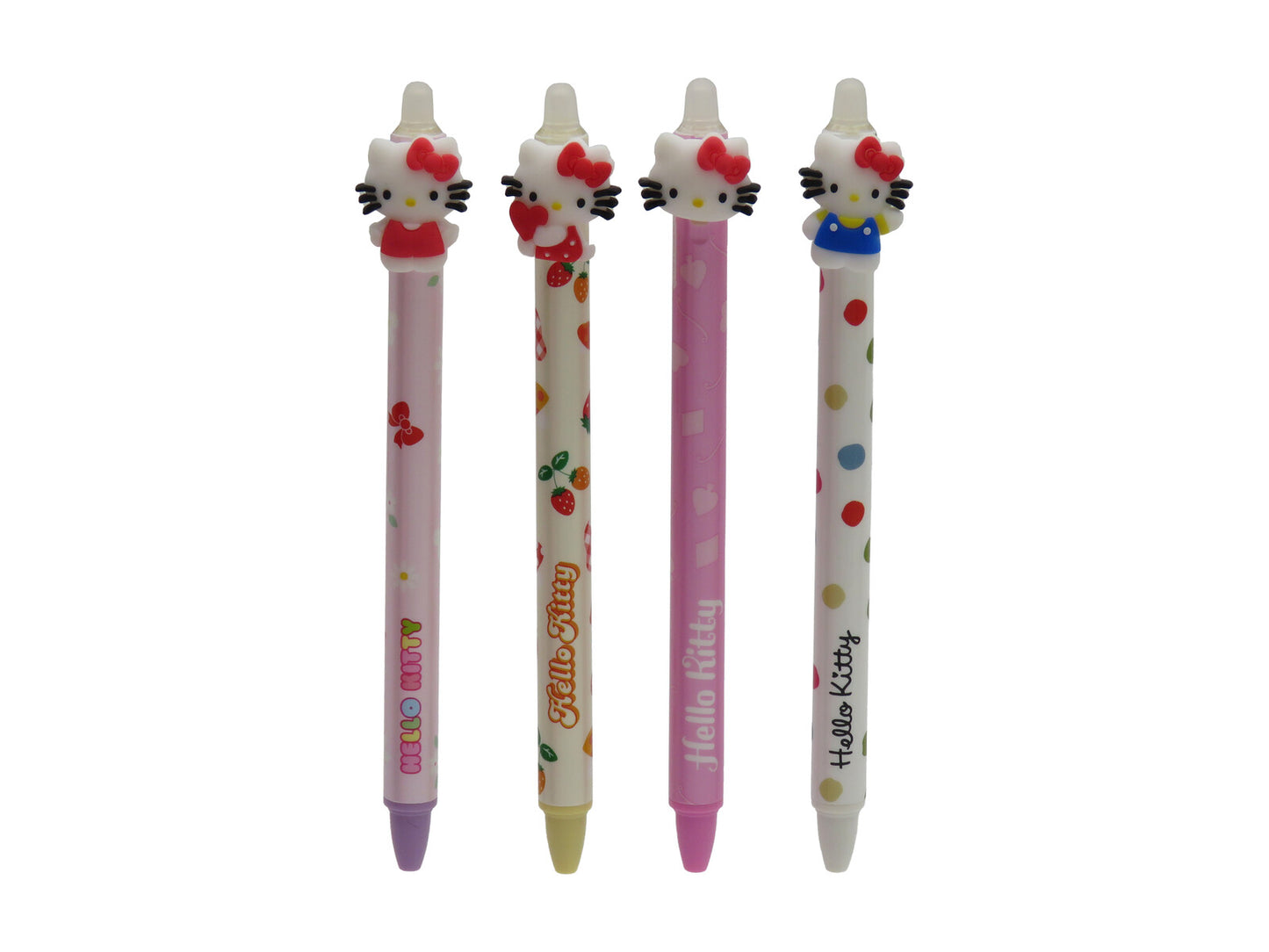 Hello Kitty 4 Stück Gelstift mit Radierfunktion Schreibstift mit 3D Figur
