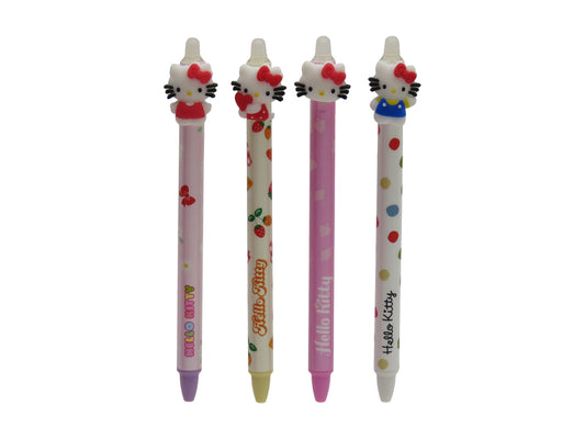 Hello Kitty 4 Stück Gelstift mit Radierfunktion Schreibstift mit 3D Figur