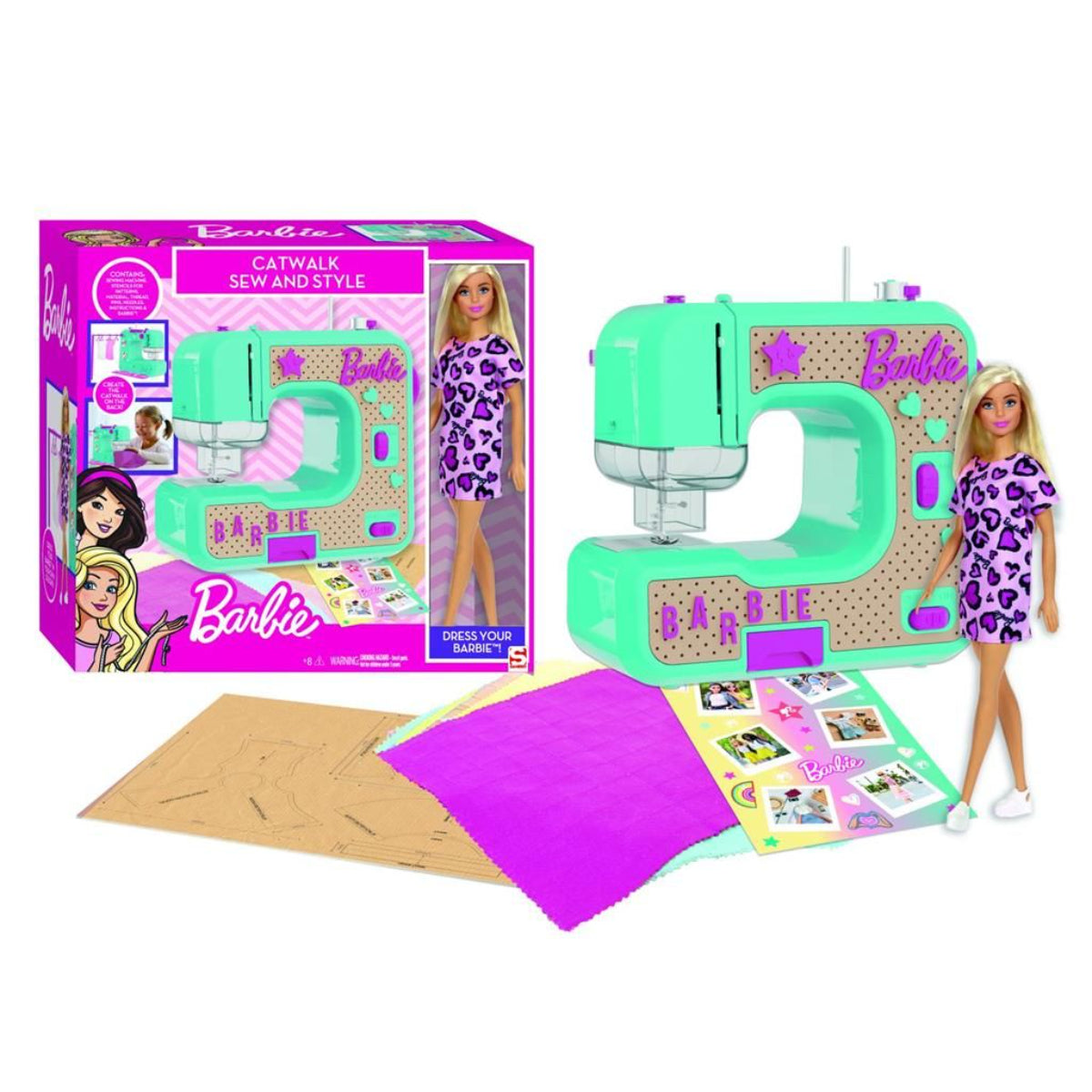 Barbie Nähset mit funktionierender Maschine für eigene Outfits