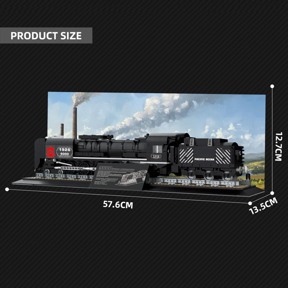 Reobrix 66801 Dampflokomotive Klemmbaustein Zugmodell 1546 Teile ab 14