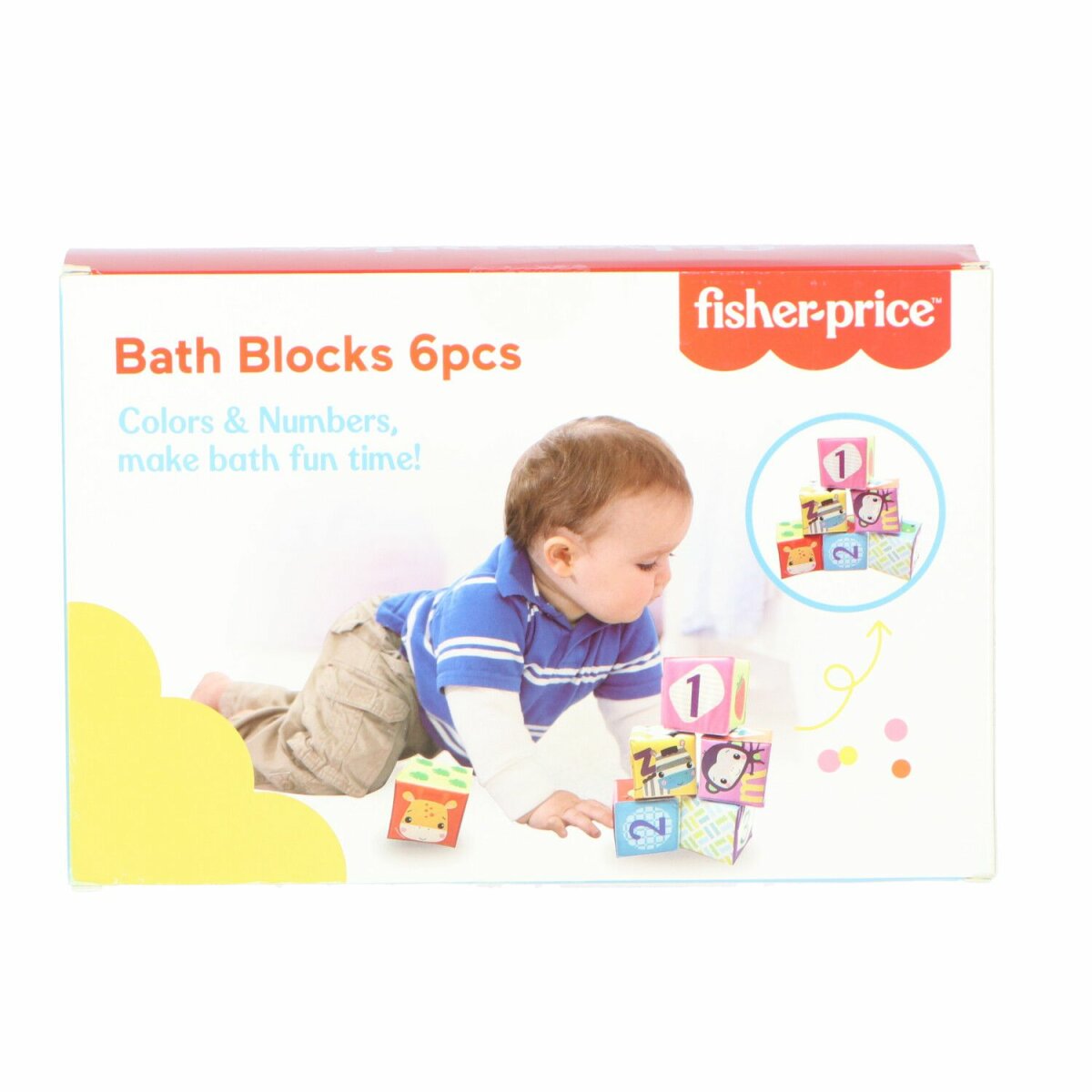 Bunte Badewürfel für Babys – 6 Stück mit niedlichen Motiven