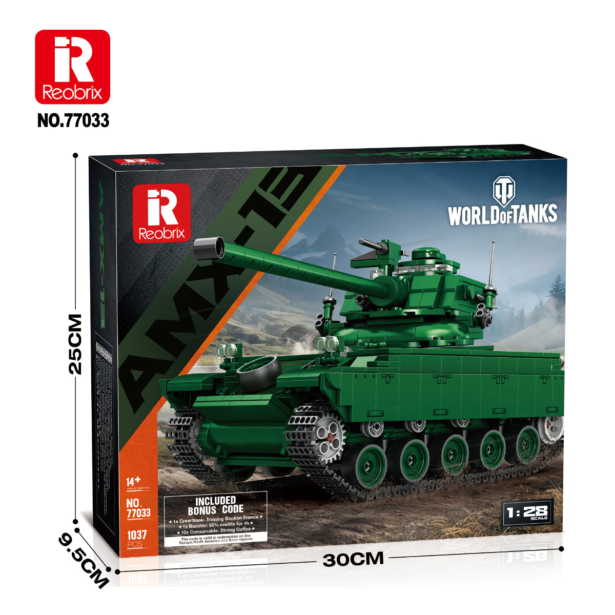 Reobrix 77033 AMX 13 Panzer Klemmbaustein Set 1037 Teile ab 14