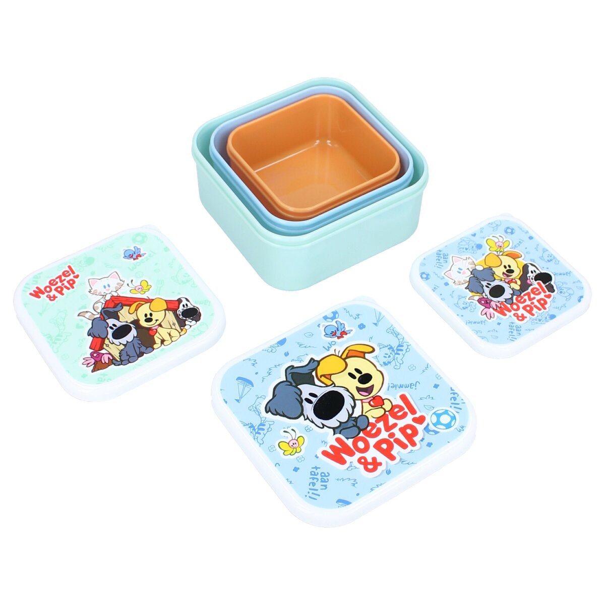 Woezel & Pip 3-in-1 Snackbox Set – Fresh Bites für die Schule und Ausflüge