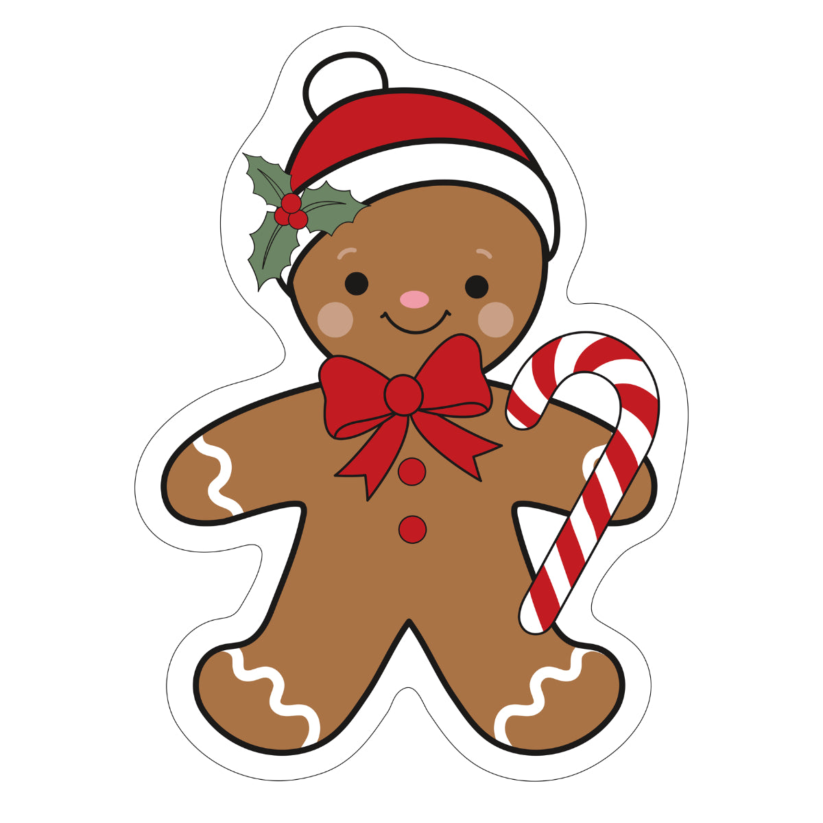 Gingerbread Man Dekokissen 40 cm Lebkuchenmann Formkissen aus Diamond Velvet