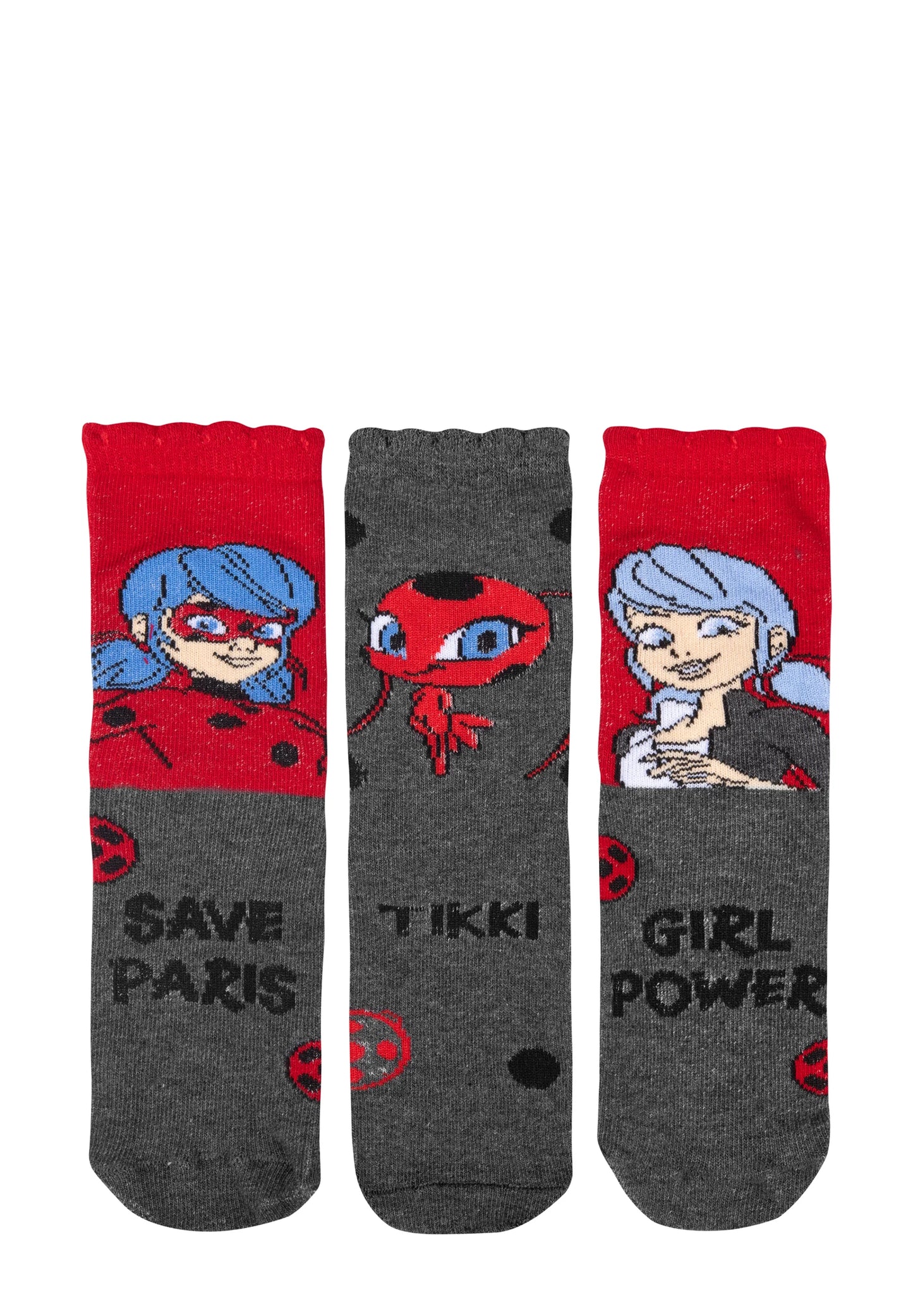 Miraculous Ladybug 3er Pack Sneaker Söckchen Socken für Kinder