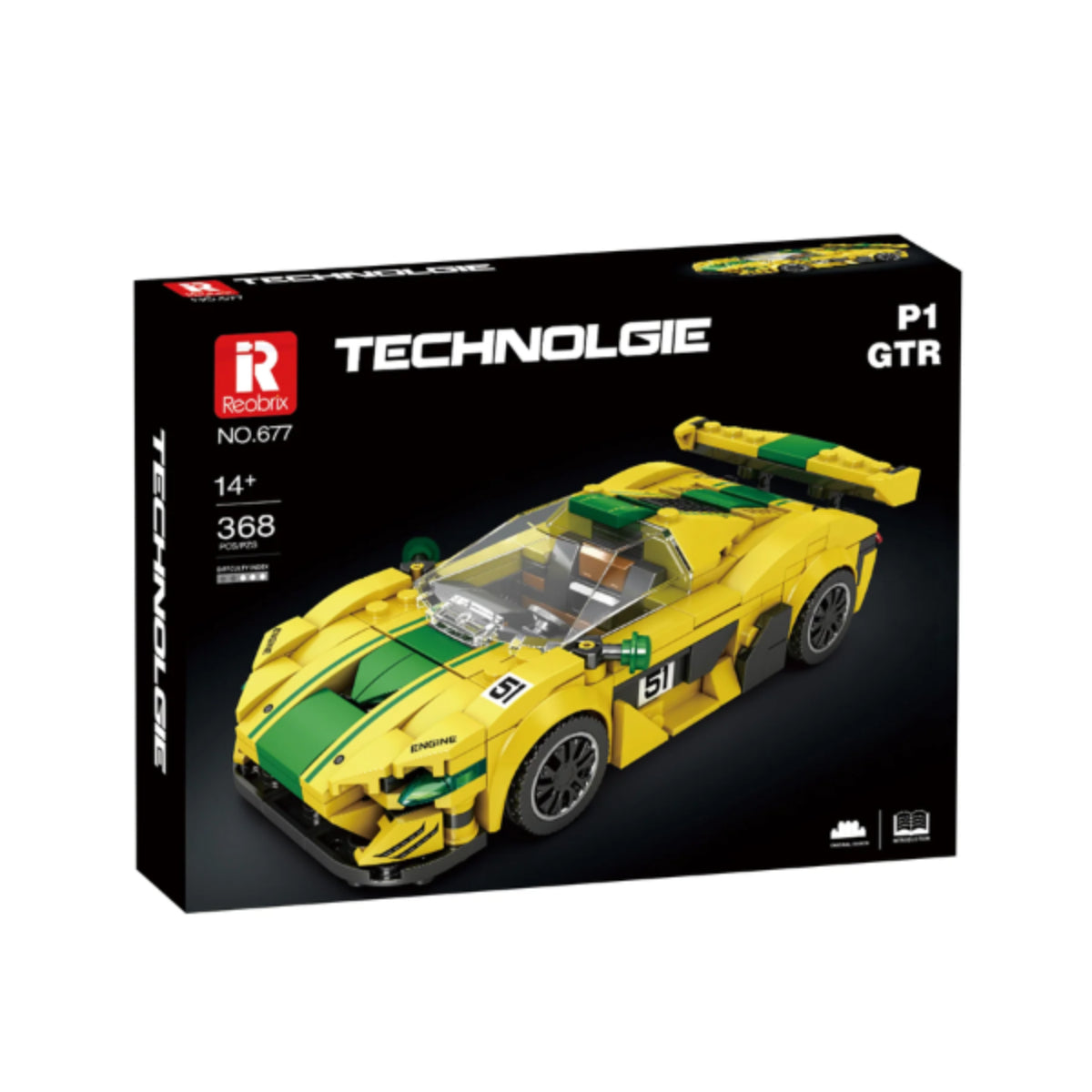 Reobrix 677 Rennwagen 1:24 Klemmbaustein Auto 368 Teile ab 14