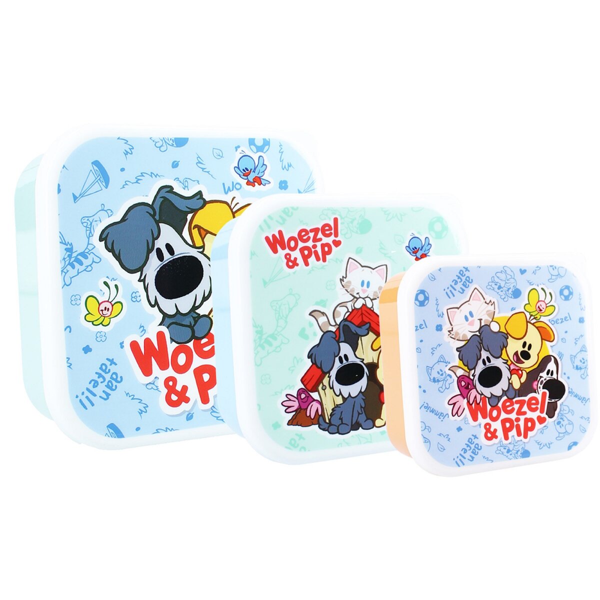 Woezel & Pip 3-in-1 Snackbox Set – Fresh Bites für die Schule und Ausflüge