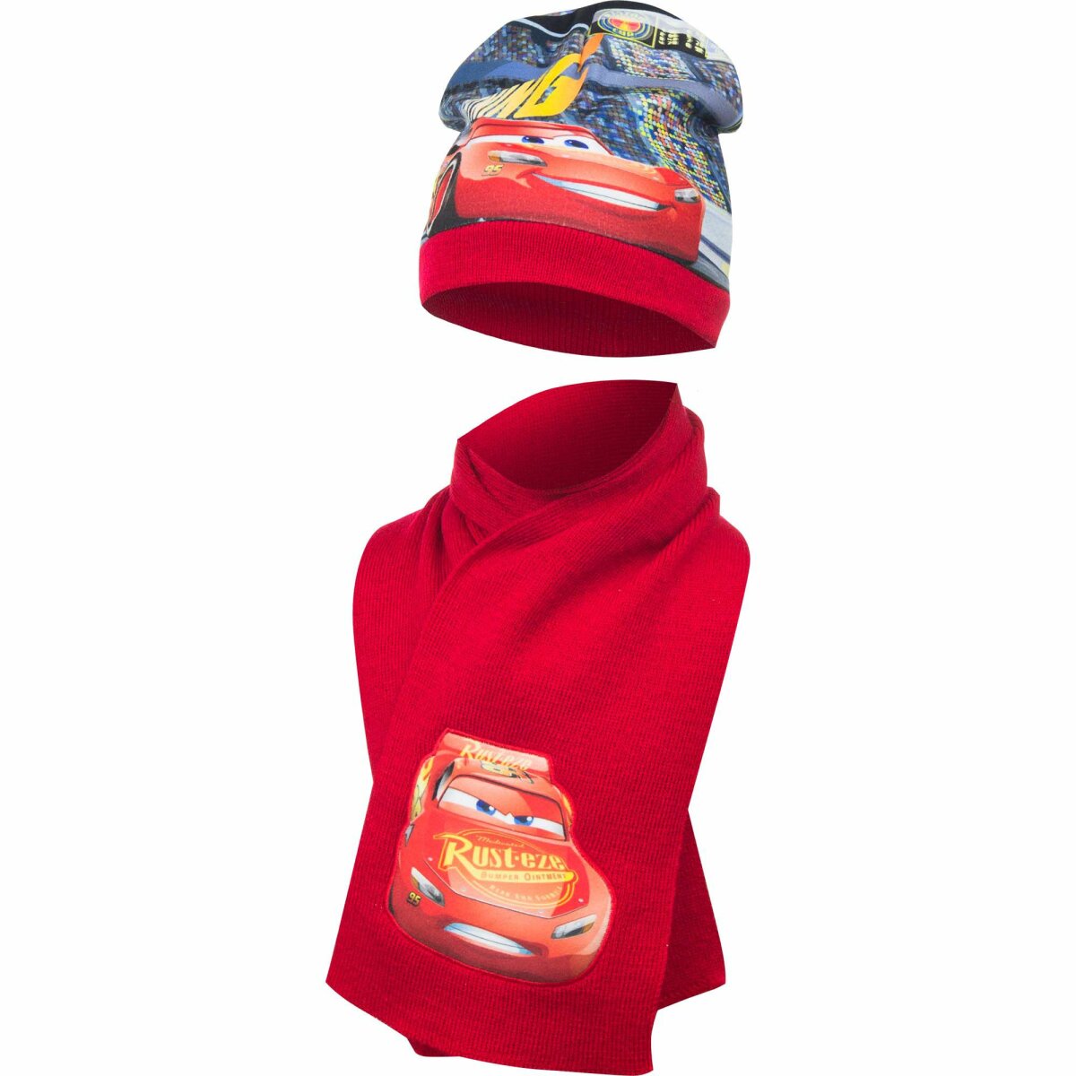 Cars Mütze und Schal Set Bequemes Winter-Set für Kinder 51/54