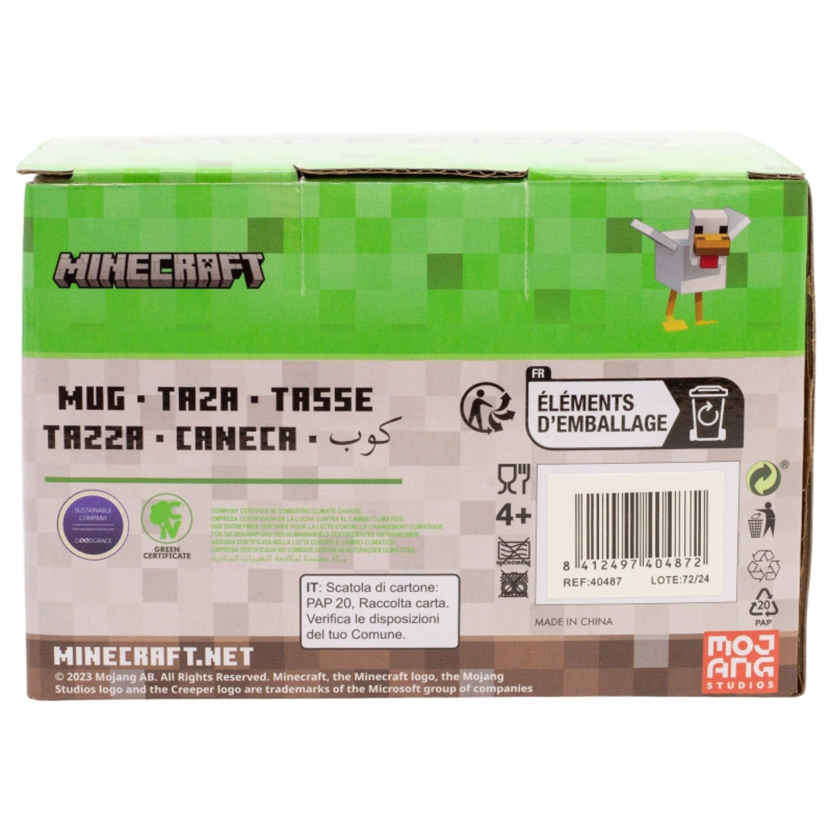 Minecraft 440 ml Keramikbecher in Geschenkbox mit Charakterdesign