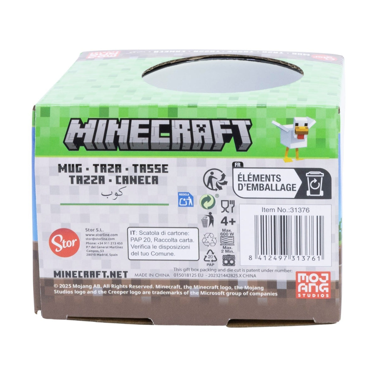 Minecraft Iconic Mono Globe Tasse 380 ml in Geschenkbox