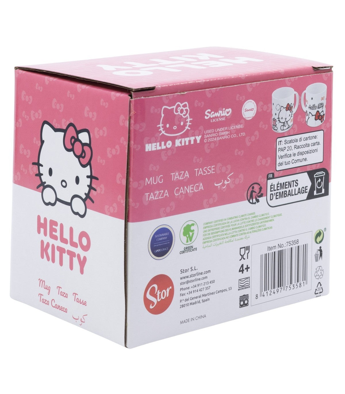 Hello Kitty Tasse 325 ml in Geschenkbox für Kaffee Tee Kakao