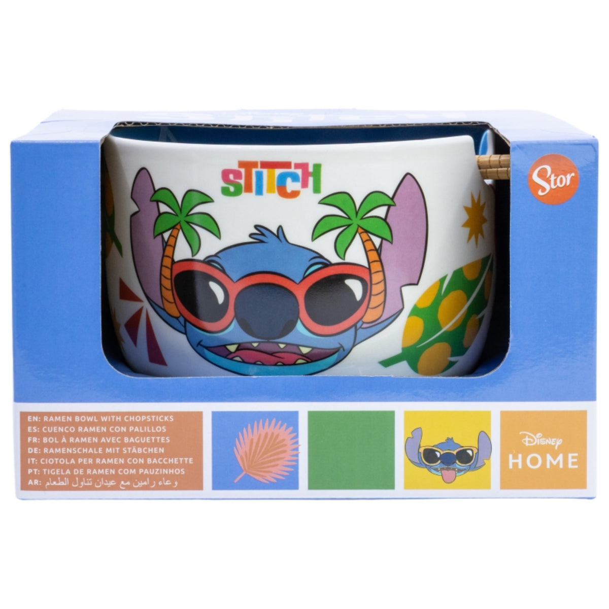 Disney Stitch Keramik Ramen Bowl mit Stäbchen Set in Geschenkverpackung